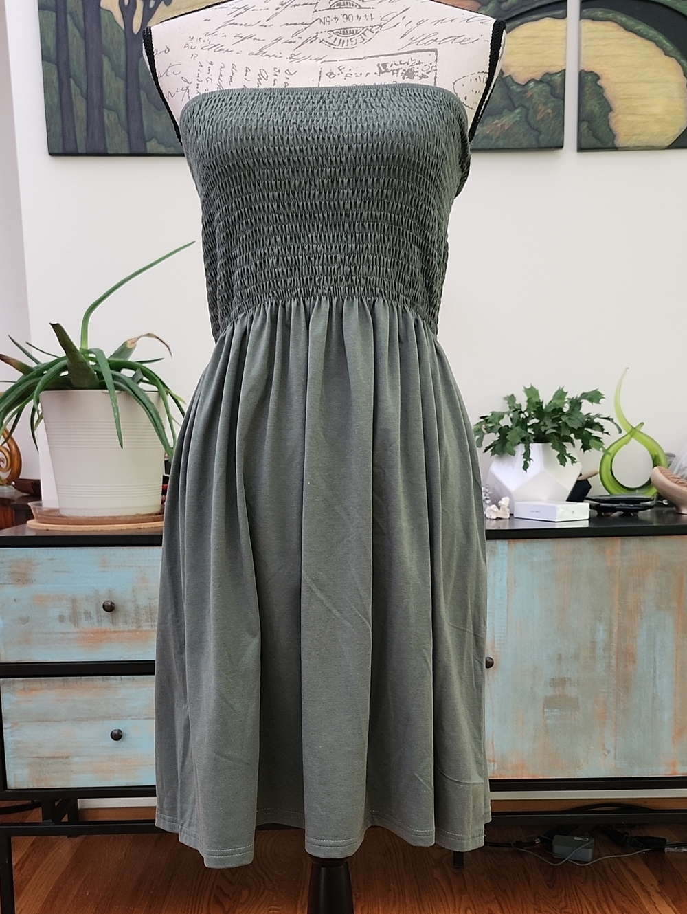 ✨ Boho Chic Smocked Strapless Dress ✨